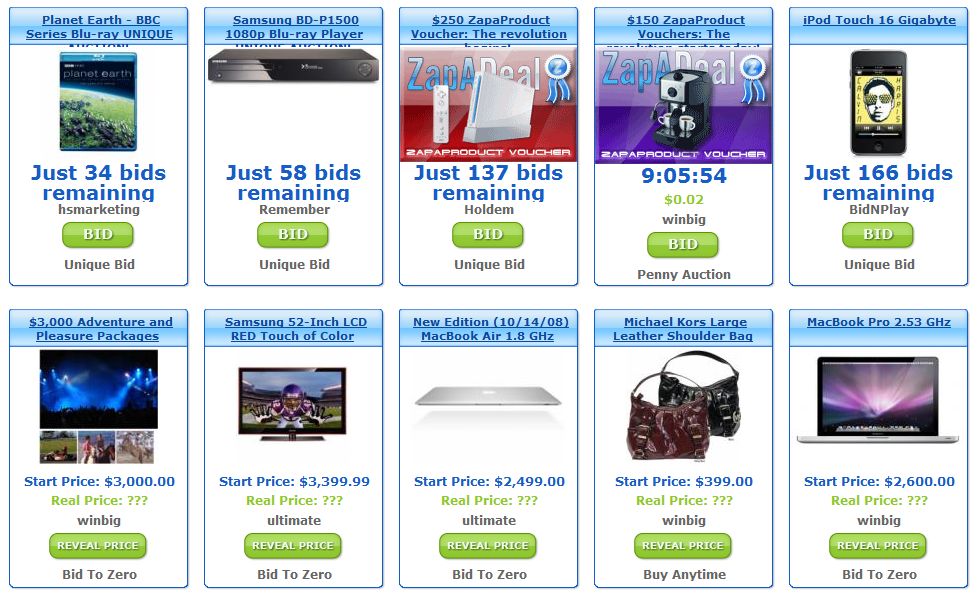 Sample Auctions